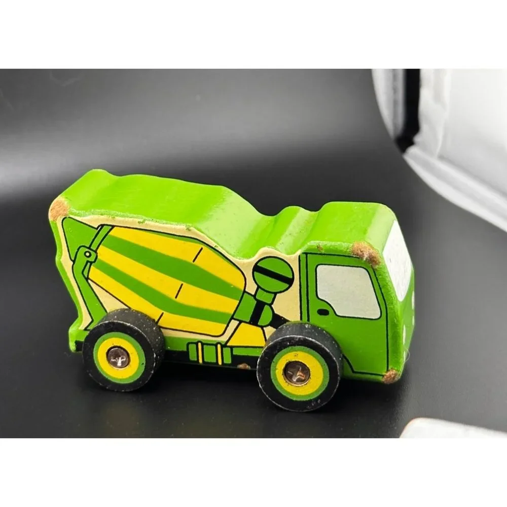 Wooden Madison Joseph Battat Construction Vehicles Police Trucks Vintage- READ‎
